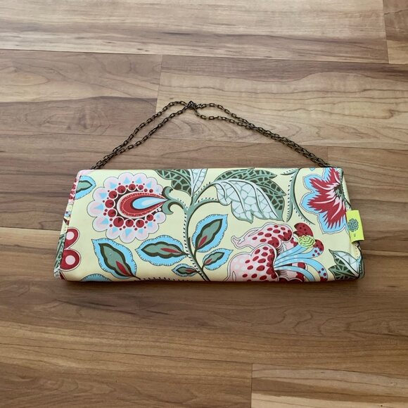 Amy Butler for Kalencom Clutch Purse w/ Chain Floral Yellow Organic Cotton - Picture 9 of 14